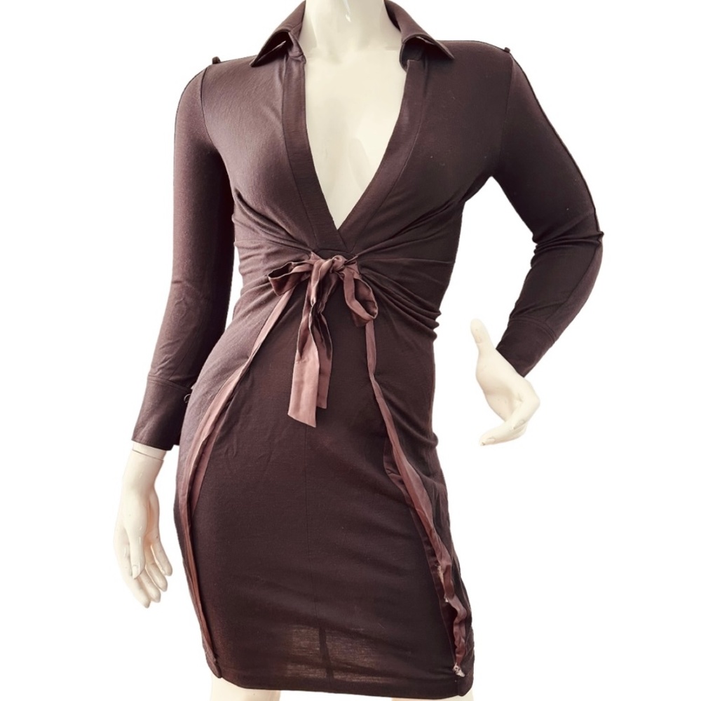 Salvadore ferragamo dress brow super elegant size s - Picture 1 of 9